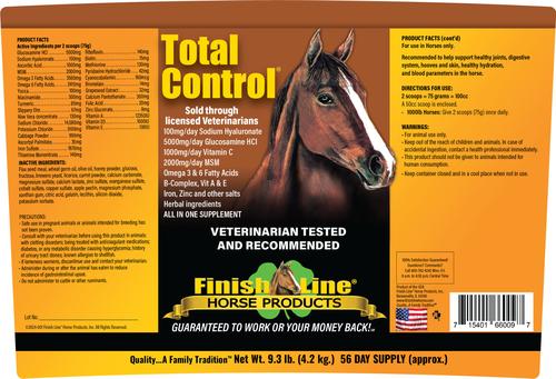 Show full view: Finish Line Total Control All-In-One Comprehensive Powder Horse Supplement, 9.3-lb tub slide 2 of 3