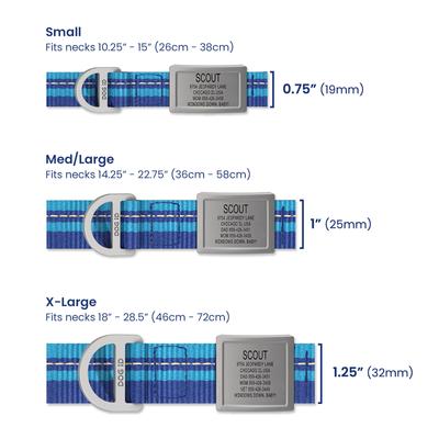 Show full view: DOG iD Personalized Stainless Steel Graphite Dog ID Tag & Collar, Red, Medium/Large: 14.25 to 22.75-in neck, 1-in wide slide 6 of 7