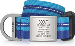 DOG iD Personalized Stainless Steel Dog ID Tag & Collar, Blue, X-Large: 18 to 28.5-in neck, 1.25-in wide