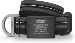 DOG iD Personalized Stainless Steel Graphite Dog ID Tag & Collar, Black, Medium/Large: 14.25 to 22.75-in neck, 1-in wide