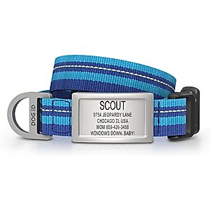 GoTags Cotton Hemp Personalized with Custom Engraved Nameplate Dog Collar