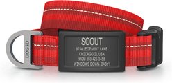 DOG iD Personalized Stainless Steel Graphite Dog ID Tag & Collar, Red, Small: 10.25 to 15-in neck, 3/4-in wide