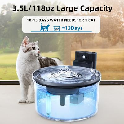 Show full view: Casfuy SY-W19 Cordless Smart Motion Sensor Stainless Steel Dog & Cat Water Fountain, 119-oz slide 4 of 9