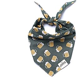 The Paws Brew Dog Bandana, Green, Small
