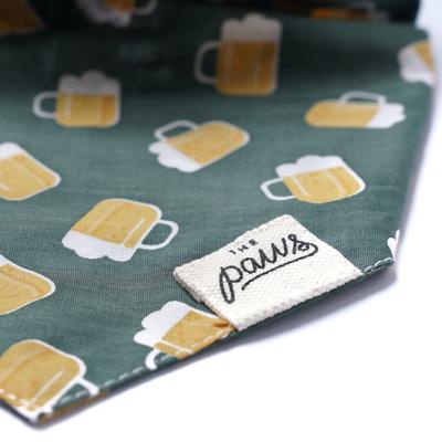 Show full view: The Paws Brew Dog Bandana, Green, Small slide 5 of 7