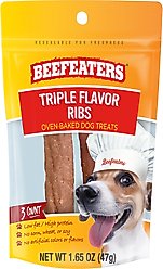 Beefeaters Triple Flavor Ribs Jerky Dog Treats, 1.65-oz, case of 12