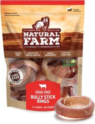 Natural Farm 3 to 4-inch Bully Rings Dog Treats, 10 count