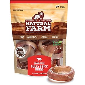 Natural Farm 3 to 4-inch Bully Rings Dog Treats, 10 count