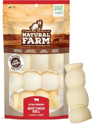 Natural Farm 5 to 6-inch Cheek Roll Dog Chews, 4 count