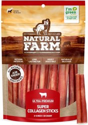 Natural Farm 3 to 5-inch Super Collagen Sticks Dog Chew Treats, 10 count