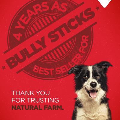 Show full view: Natural Farm 2 to 5-inch Eccentric Bully Sticks Dog Treats, 8-oz bag slide 8 of 8