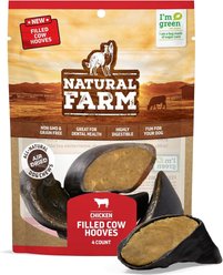 Natural Farm Stuffed Hooves Chicken Flavor Dog Chews, 4 count