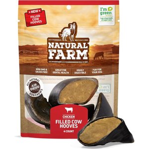Natural Farm Stuffed Hooves Chicken Flavor Dog Chews, 4 count