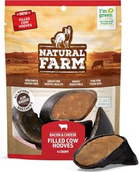 Natural Farm Stuffed Hooves Bacon & Cheese Flavor Dog Chews, 4 count
