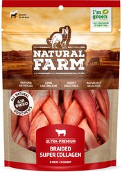 Natural Farm 6-inch Braided Super Collagen Dog Chew Treats, 5 count