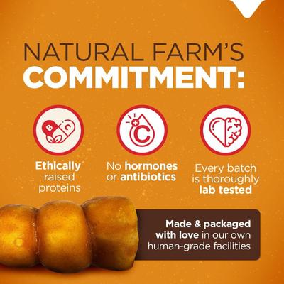 Show full view: Natural Farm 5 to 6-inch Cheek Roll Peanut Butter Flavor Dog Chews, 4 count slide 7 of 8