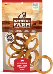 Natural Farm Beef Cheek Rings Dog Chews, 10 count