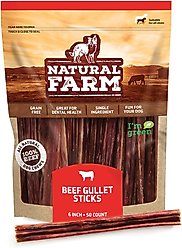 Natural Farm 6-inch Gullet Sticks Dog Chews, 50 count