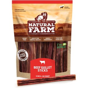 Natural Farm 6-inch Gullet Sticks Dog Chews, 50 count