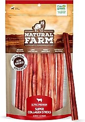 Natural Farm 12-inch Super Collagen Sticks Dog Chew Treats, 12 count