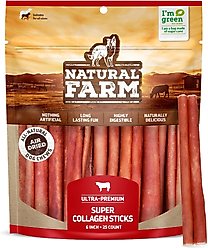 Natural Farm 6-inch Super Collagen Sticks Dog Chew Treats, 25 count