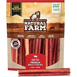 Natural Farm 6-inch Select Bully Sticks Dog Treats, 1-lb bag