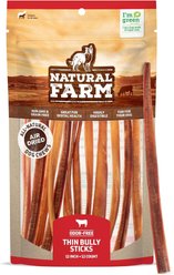 Natural Farm 12-inch Thin Bully Sticks Dog Treats, 12 count