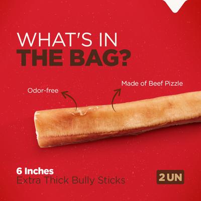 Show full view: Natural Farm 6-inch Extra Thick Bully Sticks Dog Treats, 2 count slide 3 of 7