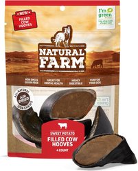 Natural Farm Stuffed Hooves Sweet Potato Flavor Dog Chews, 4 count