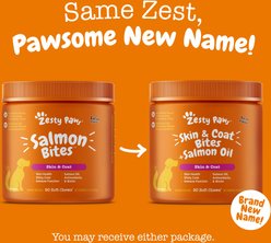 Zesty Paws Skin & Coat Bites Bacon Flavored Soft Chews Salmon Oil Supplement for Dogs, 90 count slide 2 of 8