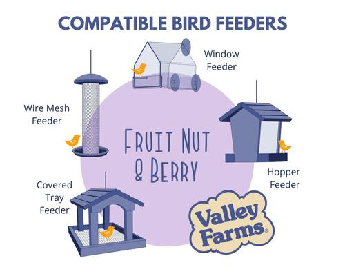 Show full view: Valley Farms Fruit, Nut & Berry Mix Wild Bird Food, 4-lb bag slide 5 of 9