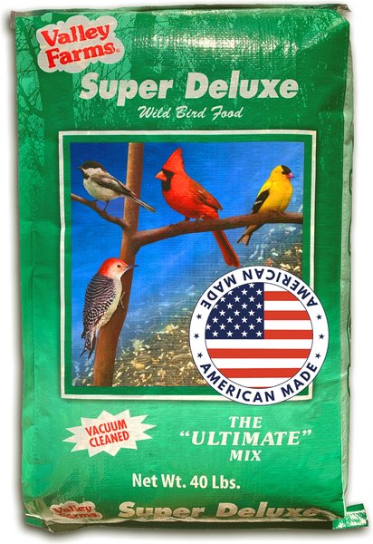 Show full view: Valley Farms Super Deluxe Wild Bird Food, 40-lb bag slide 1 of 9