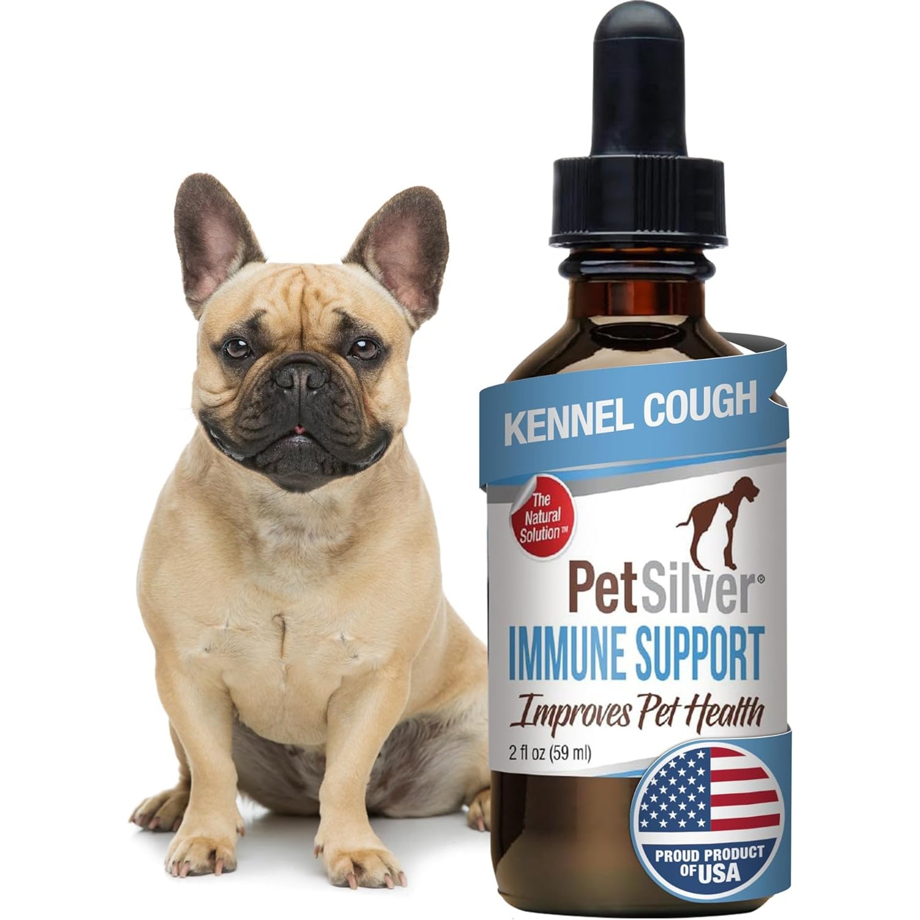 PetSilver Respiratory Cough & Immune Support for Dogs & Cats, 2-fl oz bottle