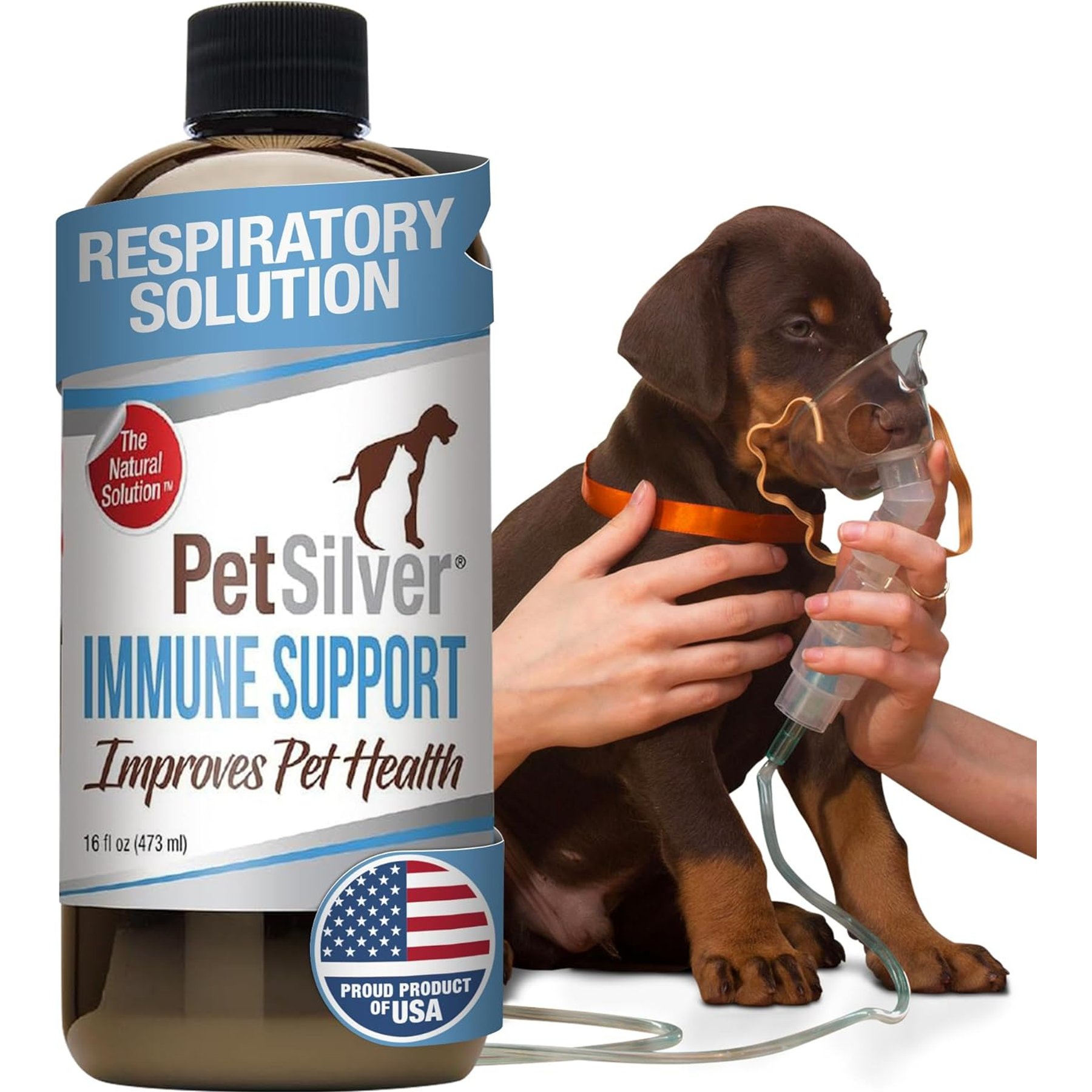 PetSilver All Natural Cat & Dog Respiratory Solution & Immune Support, 16-fl oz bottle