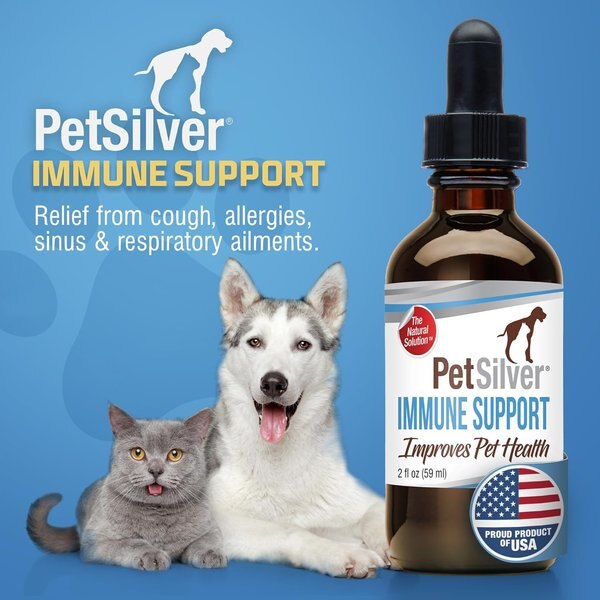 PetSilver Respiratory Cough & Immune Support for Dogs & Cats, 2-fl oz bottle