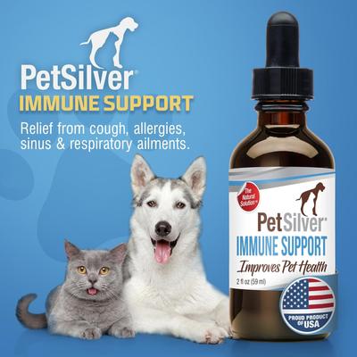 Show full view: PetSilver Respiratory Cough & Immune Support for Dogs & Cats, 2-fl oz bottle slide 5 of 9