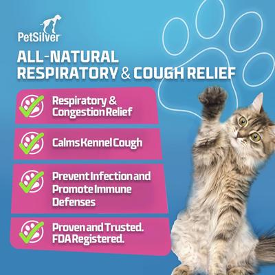 Show full view: PetSilver Respiratory Cough & Immune Support for Dogs & Cats, 2-fl oz bottle slide 4 of 9
