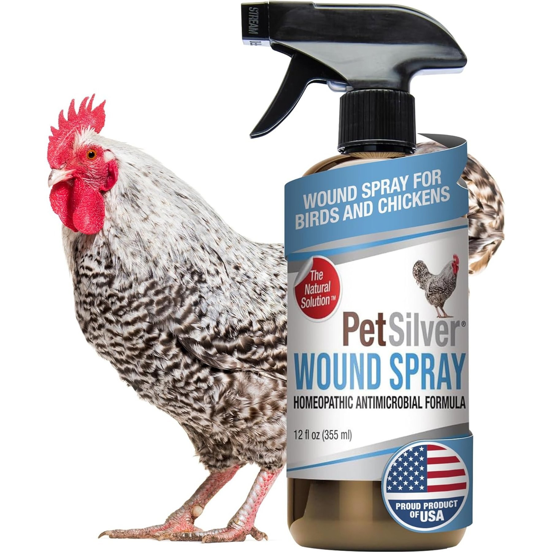 Poultry First Aid Spray Chicken Wound Care Spray - Treatment For Bumblefoot, Vent Prolapse & Skin Irritations Natural Chicken Healthcare