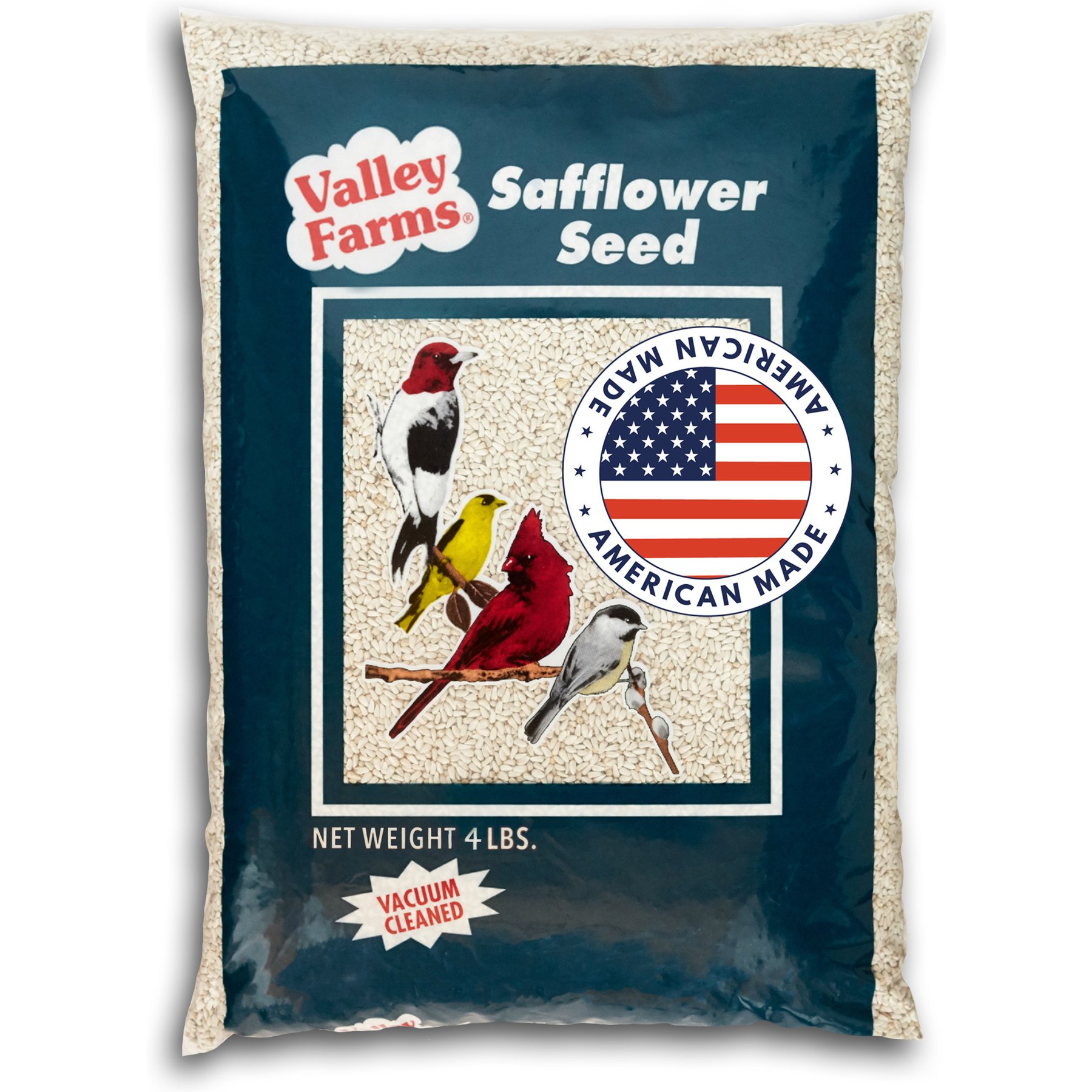 Valley Farms Safflower Seed Wild Bird Food, 4-lb bag