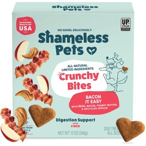 Shameless Pets Bacon It Easy Bacon Flavor Crunchy Dog Treats, 12-oz box
