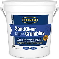 Farnam SandClear Natural Psyllium Fiber Crumbles Apple/Molasses Flavor Horse Supplement, 3-lb bucket