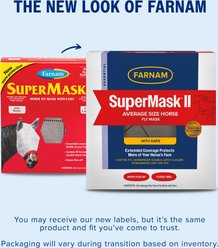 Farnam SuperMask II Horse Fly Mask with Covered Ears, White, Horse slide 2 of 9