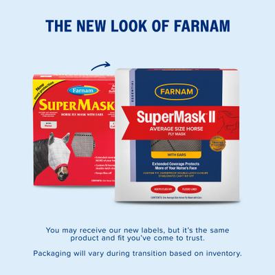 Show full view: Farnam SuperMask II Horse Fly Mask with Covered Ears, White, Horse slide 2 of 11