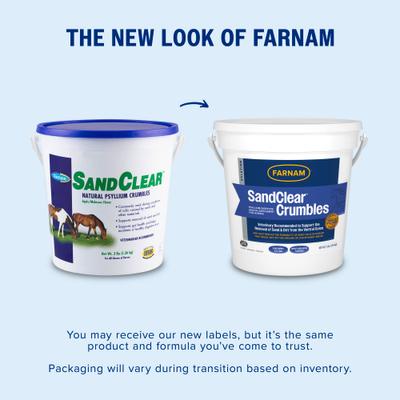 Show full view: Farnam SandClear Natural Psyllium Fiber Crumbles Apple/Molasses Flavor Horse Supplement, 3-lb bucket slide 2 of 11