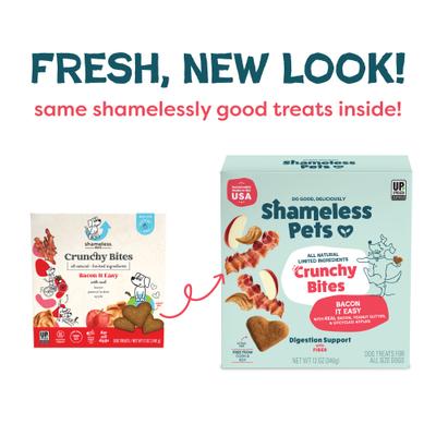 Show full view: Shameless Pets Bacon It Easy Bacon Flavor Crunchy Dog Treats, 12-oz box slide 3 of 9