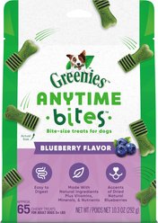 Greenies Anytime Bites Blueberry Flavor Soft & Chewy Dog Treats, 10.3-oz bag