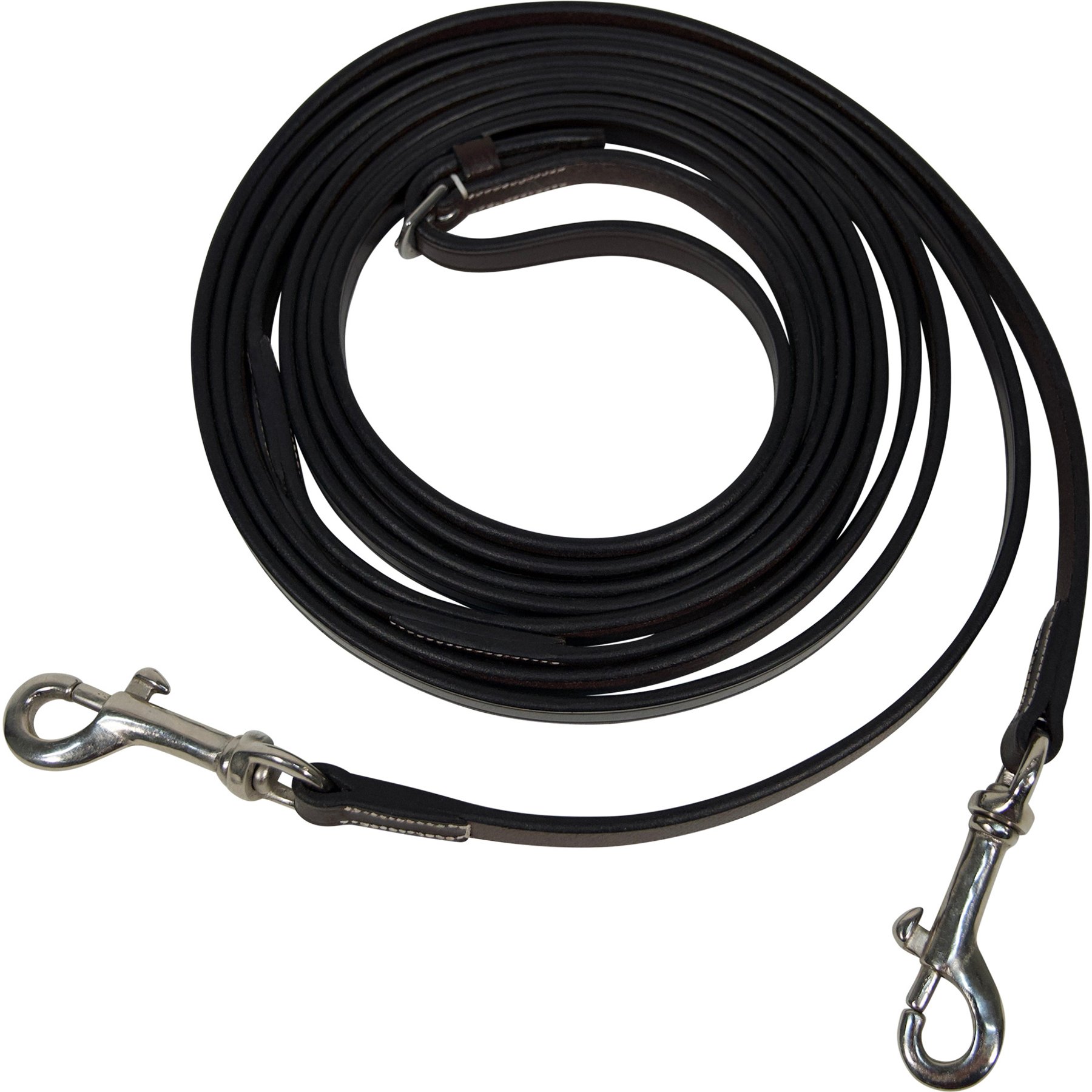 Huntley Equestrian Sedgwick Leather Draw Horse Reins with Snap Ends, Australian Nut, 110-in