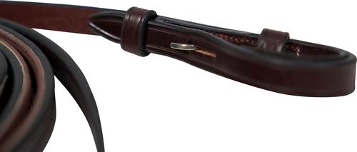 Show full view: Huntley Equestrian Sedgwick Pelham Rubber Lines Flat Curb Horse Reins, Australian Nut, Full slide 4 of 7