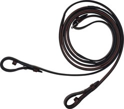 Huntley Equestrian Sedgwick Pelham Rubber Lines Flat Curb Horse Reins, Australian Nut, Full