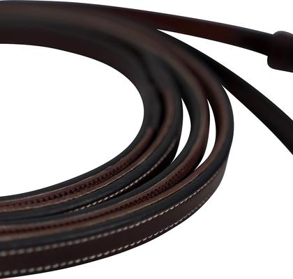 Show full view: Huntley Equestrian Sedgwick Pelham Rubber Lines Flat Curb Horse Reins, Australian Nut, Full slide 2 of 7